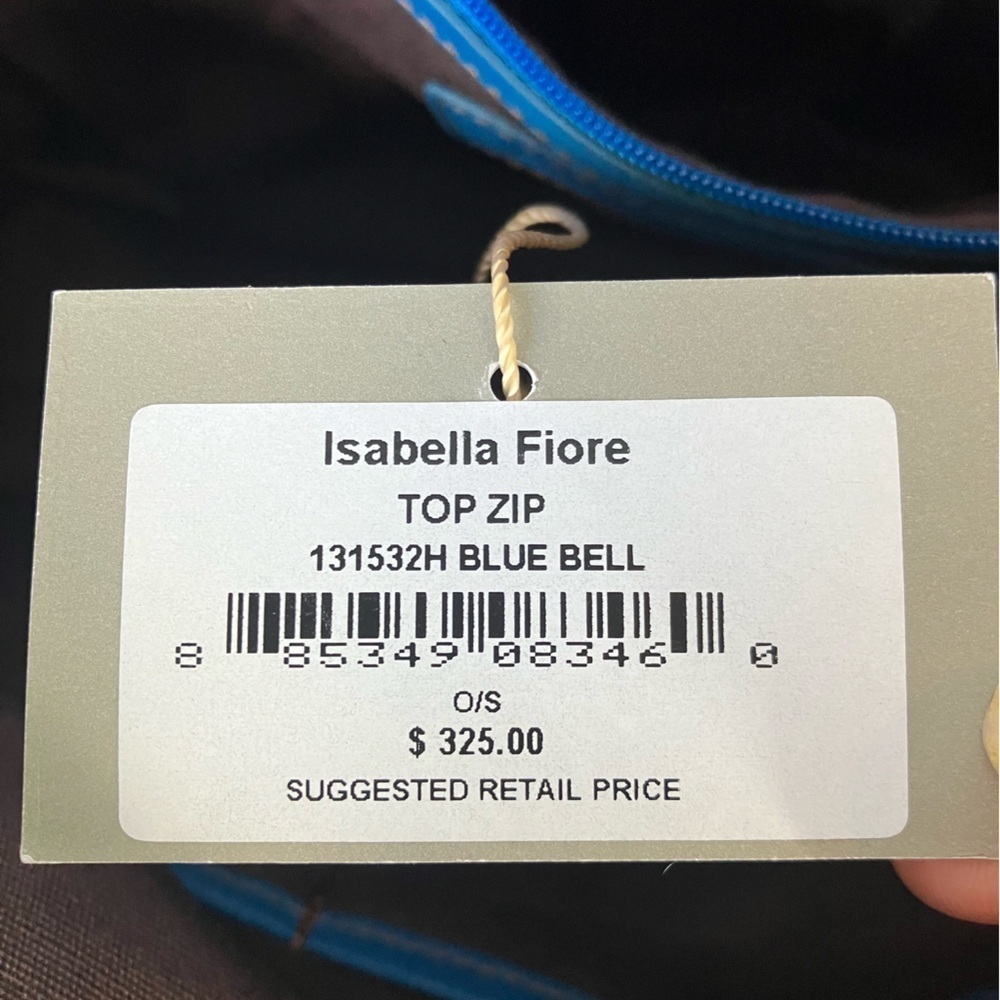 Isabella Fiore Top Zip Shoulder Bag Blue Bell NWT​​​​​ - Picture 7 of 10
